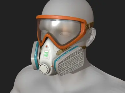 Gas mask helmet 3d model military combat fantasy futuristic  Low-poly 3D model