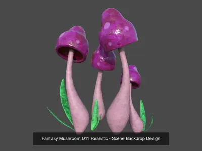 10 Fantasy Mushrooms AJR Collection - Scene Backdrop Design 3D Model Pack
