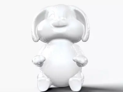 Bunny sitting Low-poly 3D model