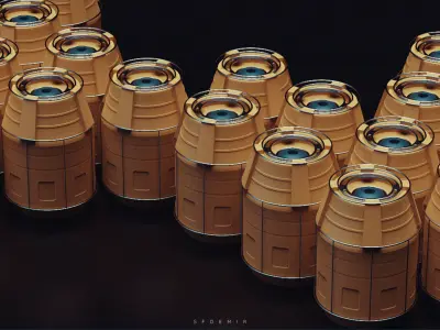 Sci-Fi Asterion Tube  Low-poly 3D model