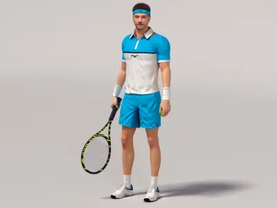  Male Tennis Player Animated HQ 