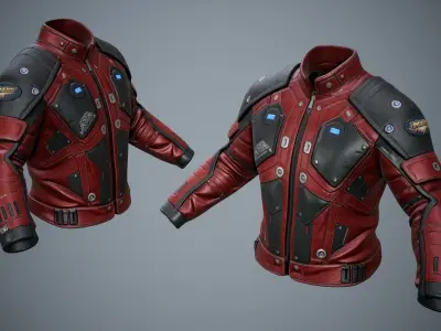 Sci-Fi Jacket p01 Low-poly 3D model