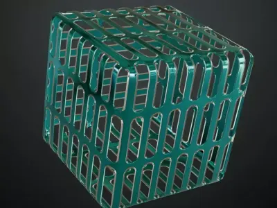 Blueish Transparent Metal Grill Material PBR Seamless Texture
