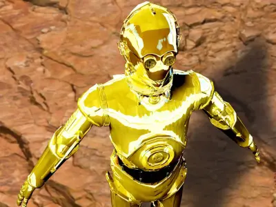 c-3po obj golden star wars c - droid 3D model