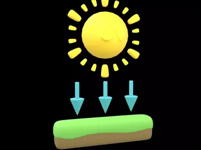 UV Radiation Icon v1 001 Low-poly 3D model