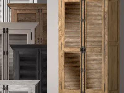 Shutter Double-Door Cabinet 3D model
