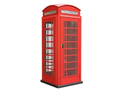 Phone Booth 01 - Game-ready - PBR Low-poly 3D model