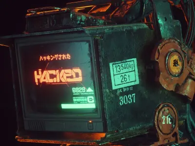 Cyberpunk Hacker Terminal V1 Low-poly 3D model