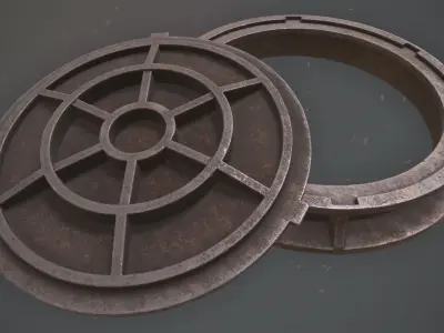 Sewer Hatch v4 Low-poly 3D model