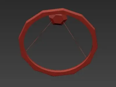 DODECA gold pendant light with circular shape 3D model