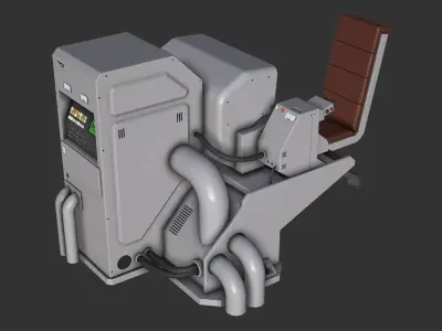 Control Desk 5 Low-poly 3D model