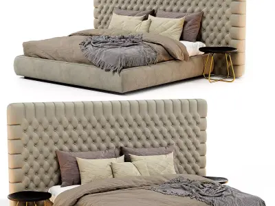 Bed With Tufted Hadboard Heaven 3D model