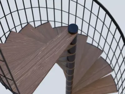 Spiral staircase Low-poly 3D model buy