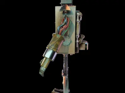 Robot metal with wires 3D model