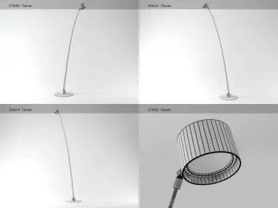Sampei floor lamp with different angles 3D model