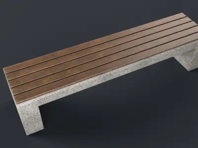 Modern Outdoor Bench 73 PBR Game Ready Low-poly 3D model