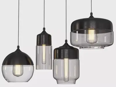 warmly Modern Nordic Glass Pendant Light 3D model