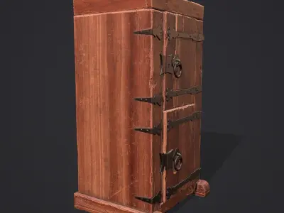 Medieval Style Wardrobe Low-poly 3D model