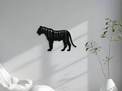 Architectural Tiger Wall Art 3D model