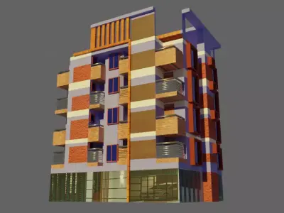 modern home apartment game and film Low-poly 3D model