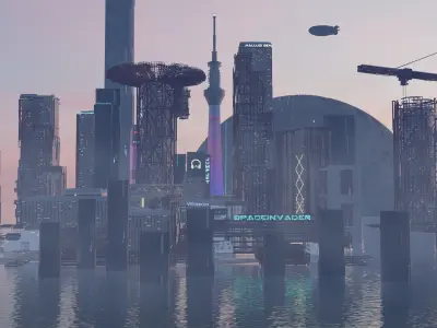 Futuristic City - Ocean City 3D model