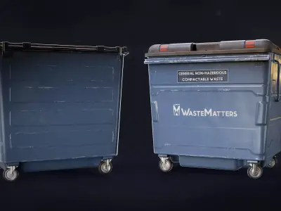 Trash Container Low-poly 3D model