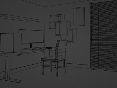 Clean Room Low-poly 3D model