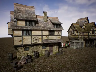 Medieval Slum for Unreal Low-poly 3D model