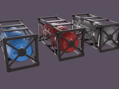 Sci-Fi barrel Low-poly 3D model