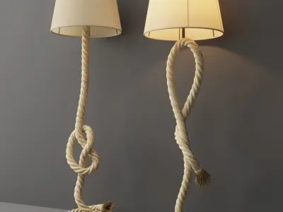 Floor lamp Rope 160 3D model
