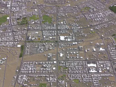 Al Ain - 3D City Model Low-poly 3D model