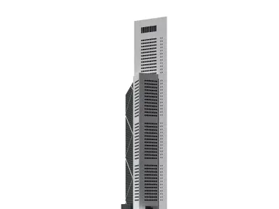 ONE RAFFLE TOWER SINGAPORE Low-poly 3D model