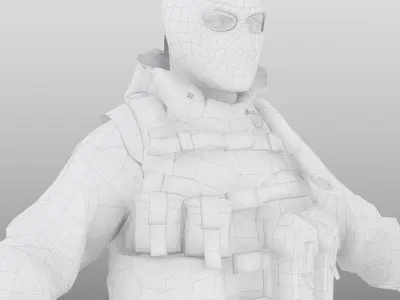 Ghost Soldier Low-poly 3D model