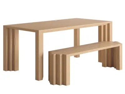 Mokko Cadence Table and Bench 3D model