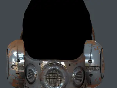 Gas mask helmet 3d model scifi Low-poly  Low-poly 3D model