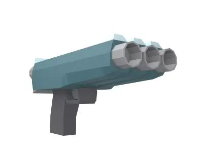 Low Poly Gun v2 002 Low-poly 3D model