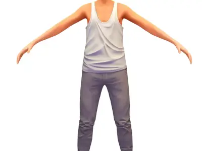 Cartoon Low Poly Style Avatar 008 Low-poly 3D model