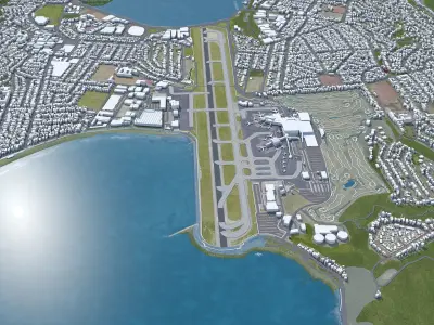 Wellington International Airport Low-poly 3D model