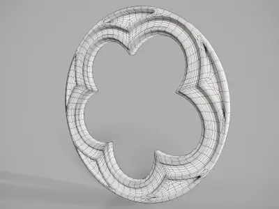 Highpoly Circular Gothic Window Type4 3D model