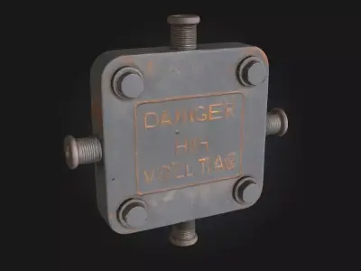 High Voltage Warning Box  Safety Alert for Electrical 3D model