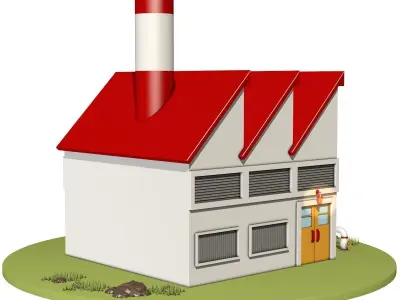 Cartoon Industrial Factory 3D model