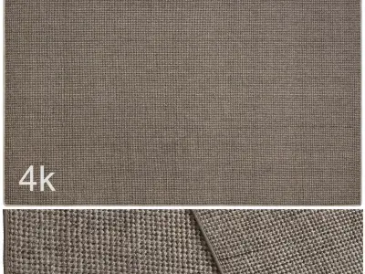 Carpet set 3202 - Jute Rug Taupe - 4K 3D model