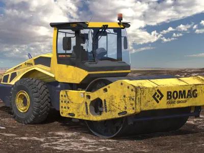 BOMAG BW226 DH5 Single Drum Compactor Dirty Rigged 3D model