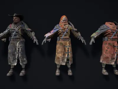 SCI-FI MERCENARY 03 HEAD HUNTER Low-poly 3D model