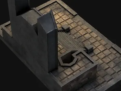 A pedestal with steps 3D model