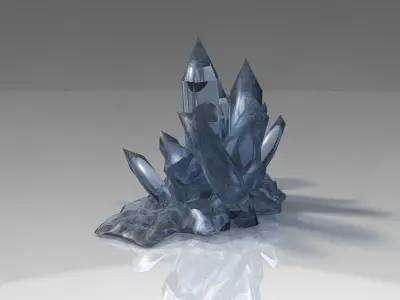 Fantasy crystals Low-poly 3D model