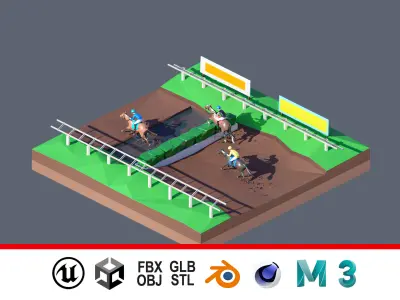 land 74A Low-poly 3D model