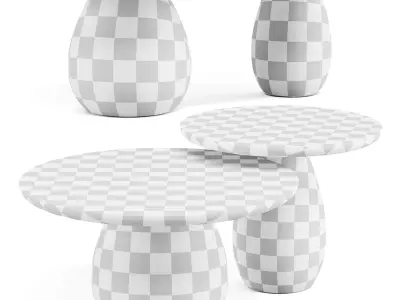 West Elm Orb Base - Coffee and Side Tables 3D model