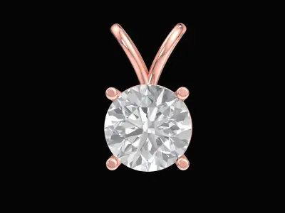 Luxury Round Solitaire Pendant Jewelry Model  42a  3D print model
