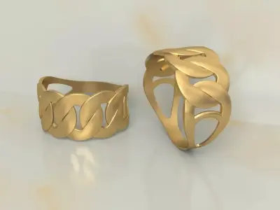 Light Miami Cuban Link Chain Ring 10mm wide 3D print model
